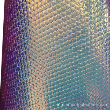 0.6mm daur ulang mengkilap sintetis cermin paten kulit PU